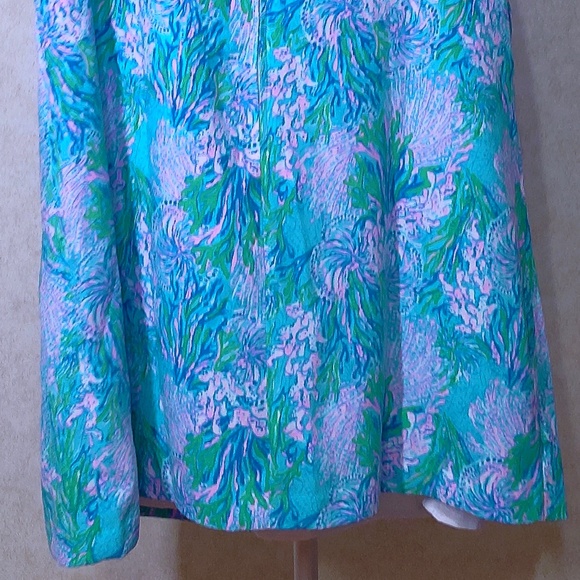 NWOT Lilly Pulitzer Vibrant Coral Reef Romper Zip Up Back Inner Lining Size 16 - Picture 6 of 13